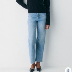 Denim Forum The Arlo Hi-Rise Straight Jeans 27 28L 7 Yrs Bleu Taboo Aritzia NEW